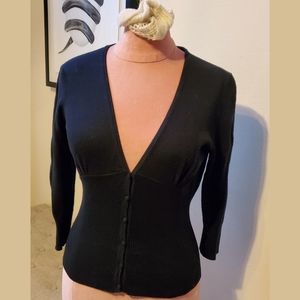 Black 3/4 sleeve empire waist sweater